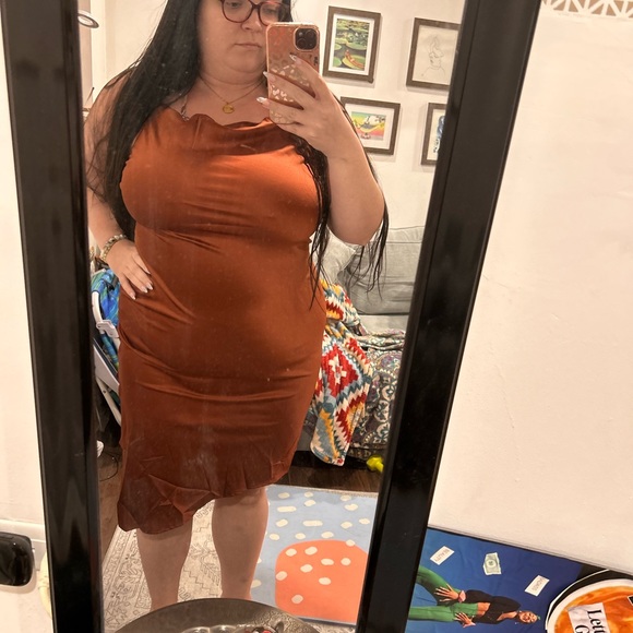 Brown satin dress from Amazon - Picture 3 of 3